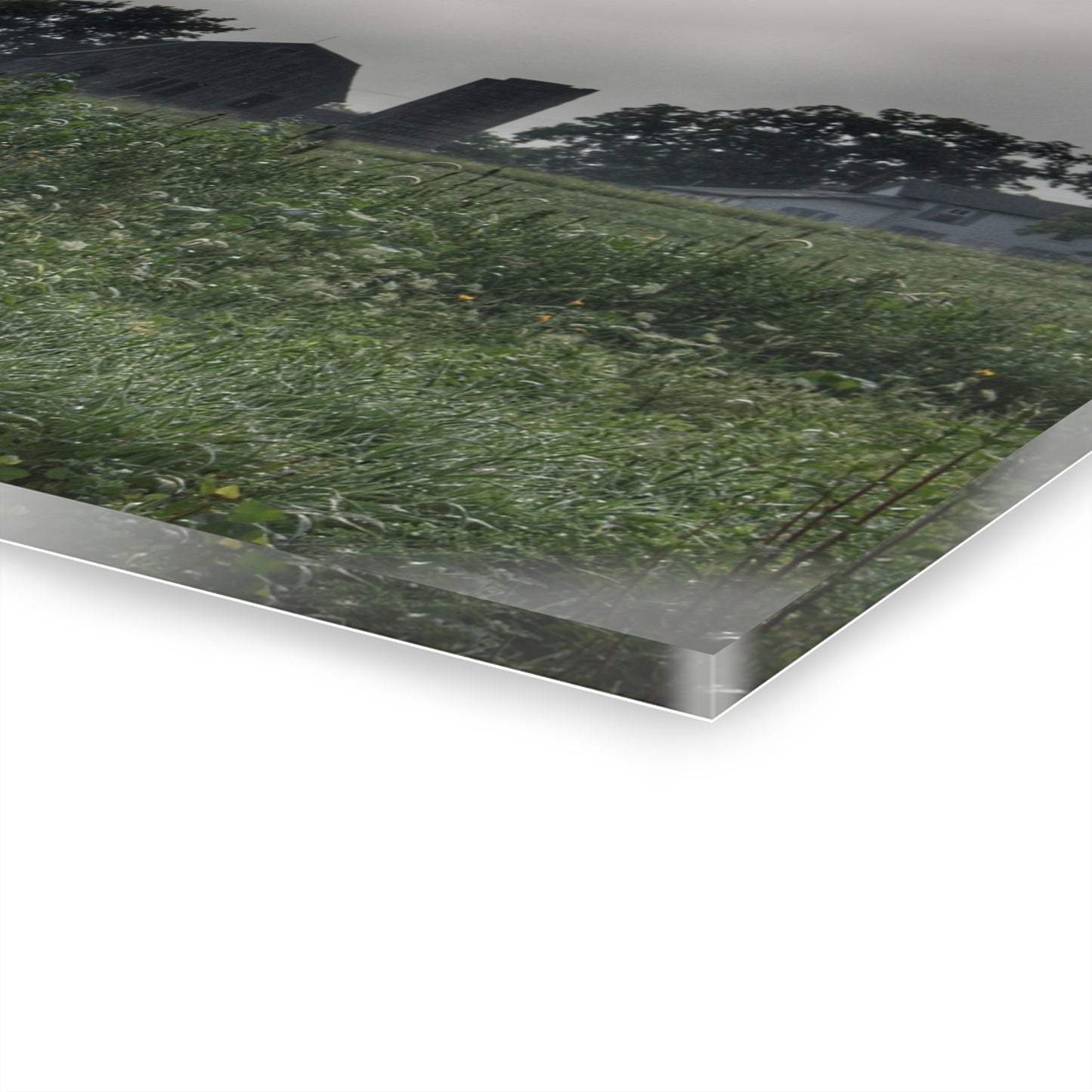 U R There Photography Hill Road Grey in the Fog Rustic Farmhouse Acrylic Wall Print