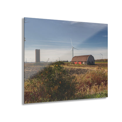 U R There Photography Darbee Red and Silo Rustic Farmhouse Acrylic Wall Print