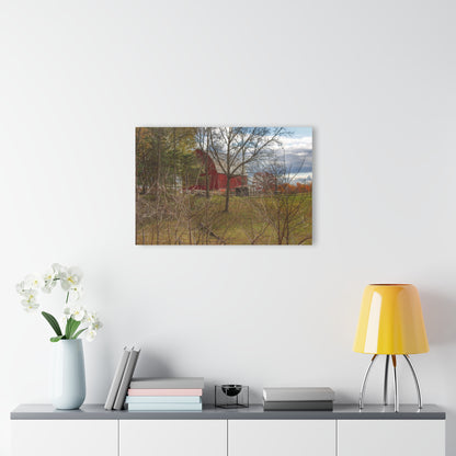 U R There Photography Laur Road Hidden Red Rustic Farmhouse Acrylic Wall Print