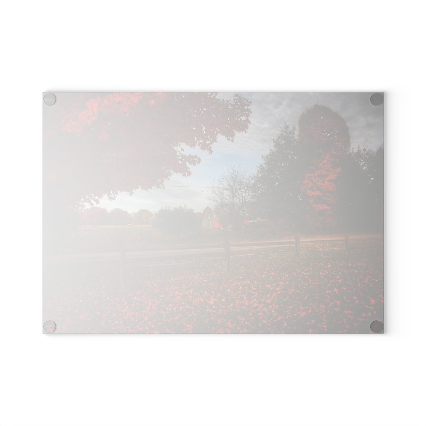 U R There Photography East Frances Road Hidden Grey II Rustic Farmhouse Tempered-Glass Cutting Board