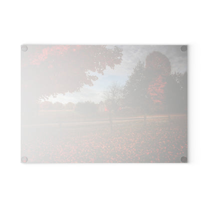 U R There Photography East Frances Road Hidden Grey II Rustic Farmhouse Tempered-Glass Cutting Board