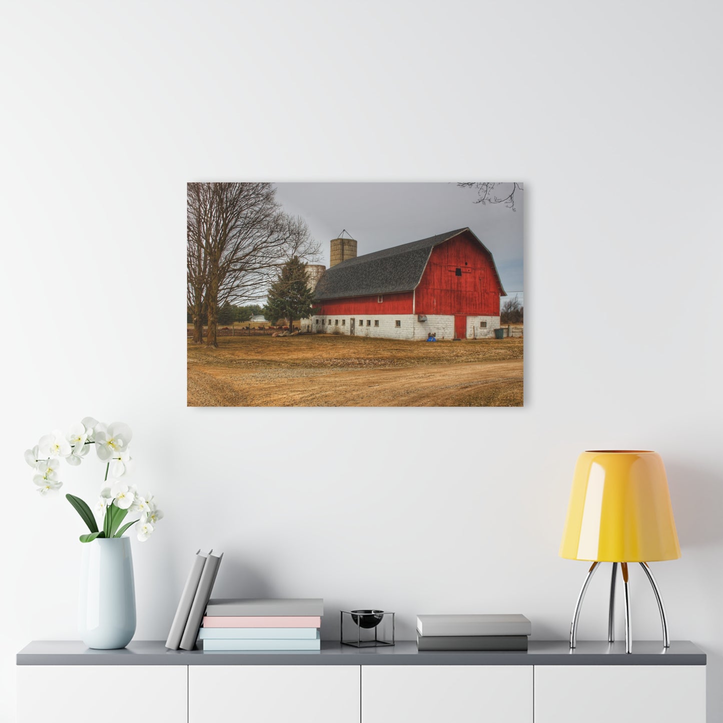 U R There Photography Hunters Creek Road Cow Barn II Rustic Farmhouse Acrylic Wall Print