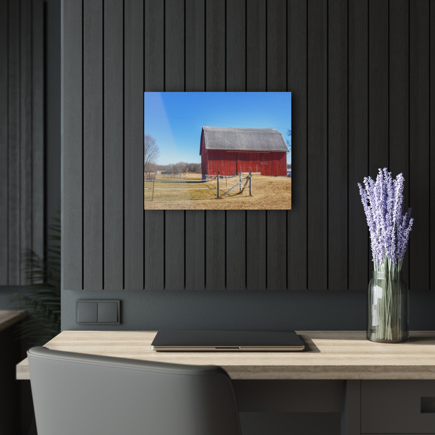 U R There Photography Phillips Road Red Rustic Farmhouse Acrylic Wall Print