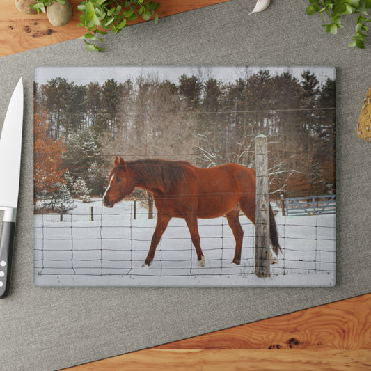 U R There Photography Roadside Chestnut Rustic Farmhouse Tempered-Glass Cutting Board