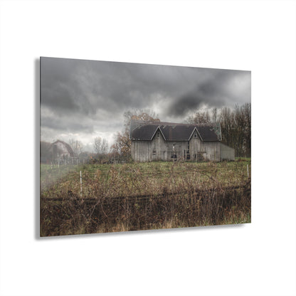U R There Photography Green Road Grey Rustic Farmhouse Acrylic Wall Print