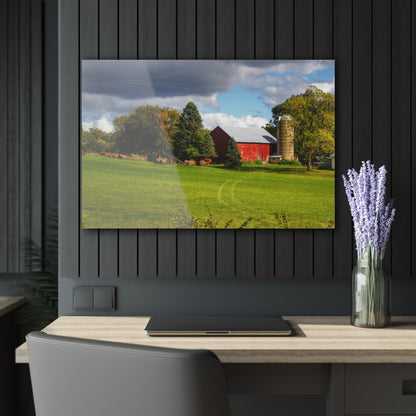 U R There Photography Columbiaville Road Red II Rustic Farmhouse Acrylic Wall Print