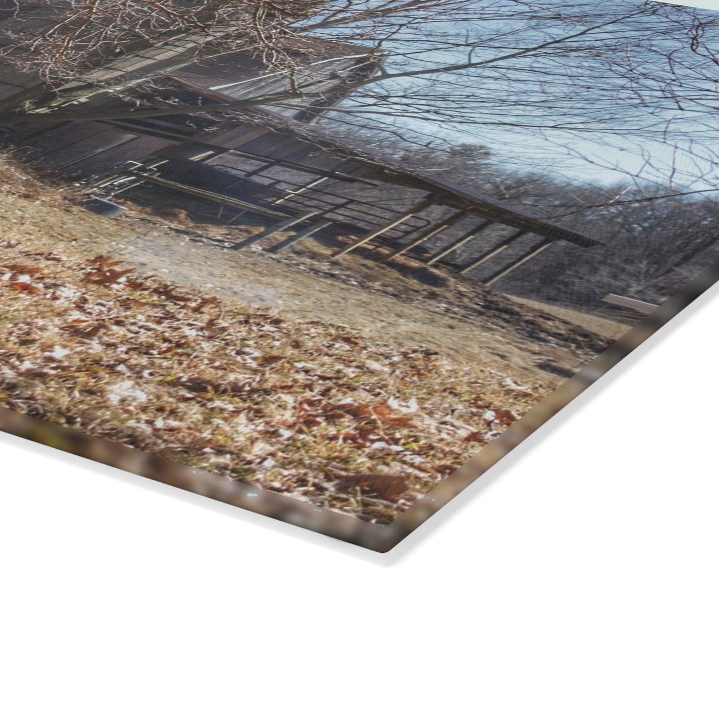 U R There Photography Hagerman Hidden Rustic Farmhouse Tempered-Glass Cutting Board