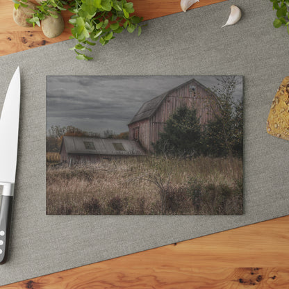 U R There Photography Treasurer Road Red Rustic Farmhouse Tempered-Glass Cutting Board