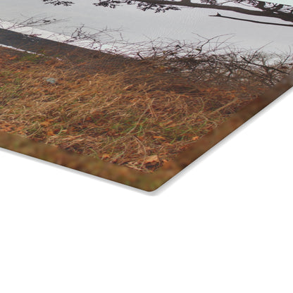 U R There Photography North Oxford Road Grey III Rustic Farmhouse Tempered-Glass Cutting Board