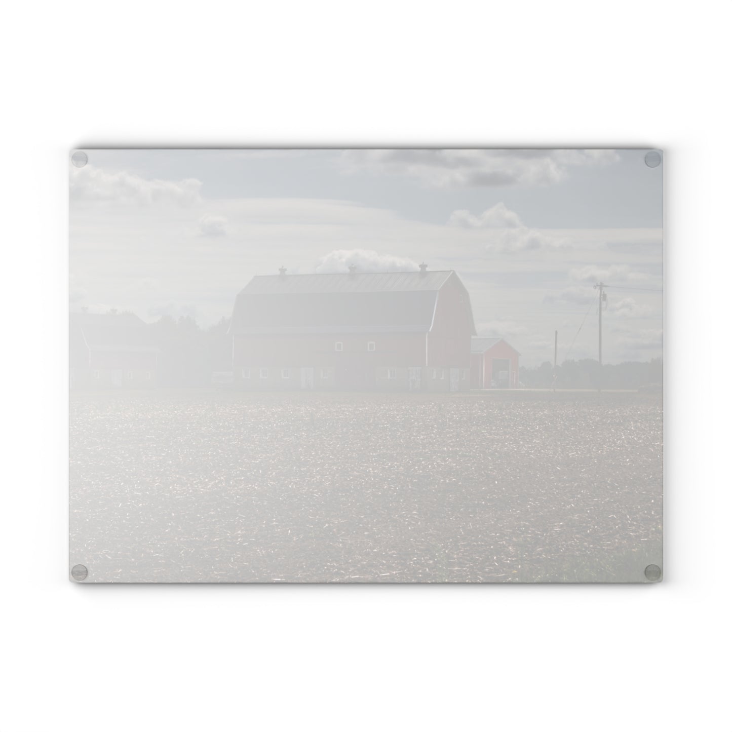 U R There Photography Wheeling Road Red Rustic Farmhouse Tempered-Glass Cutting Board