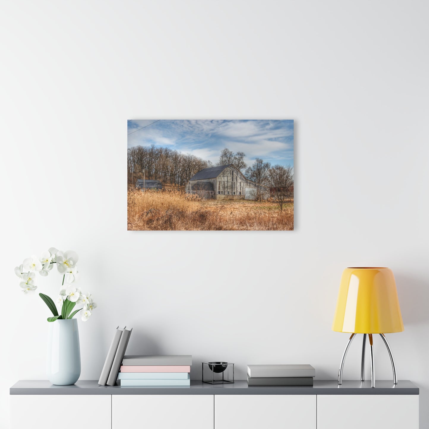 U R There Photography Newark Road White I Rustic Farmhouse Acrylic Wall Print