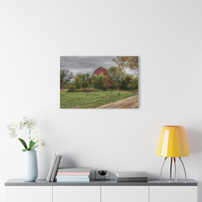 U R There Photography Bristol Road Hidden Red Rustic Farmhouse Acrylic Wall Print