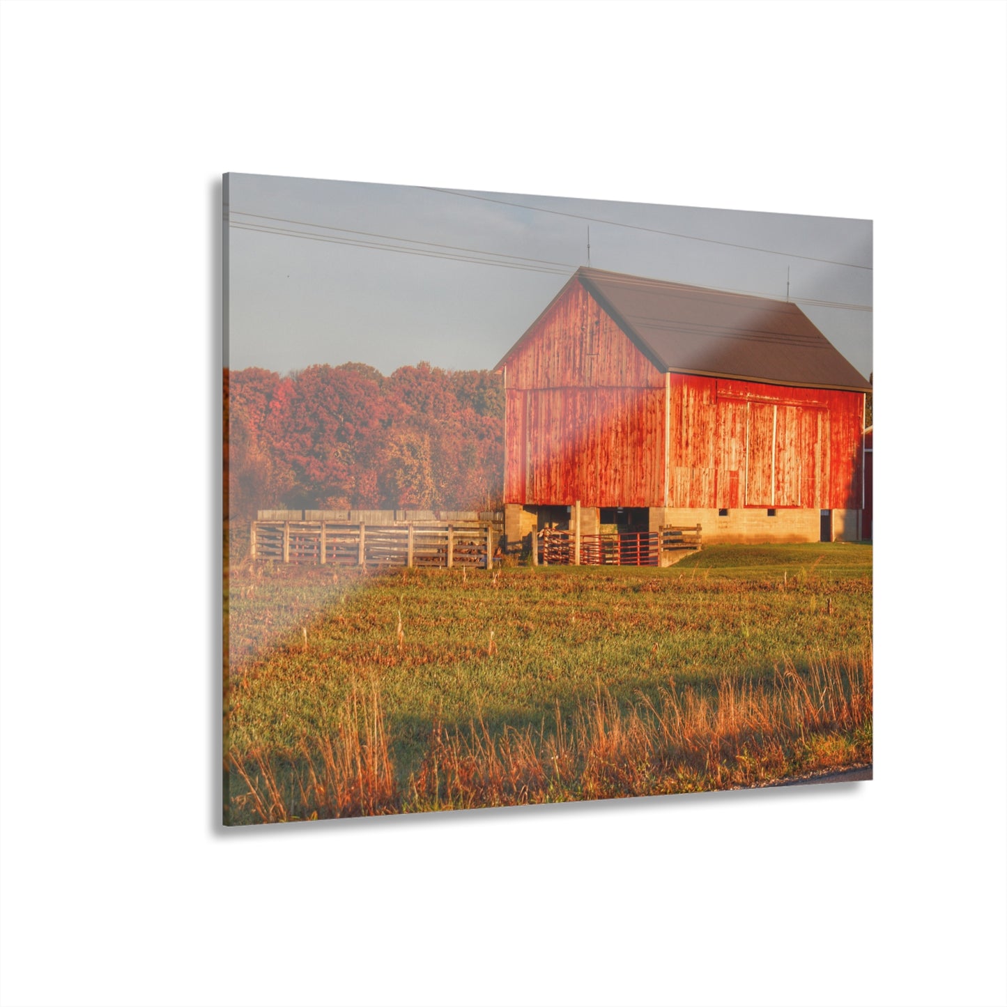 U R There Photography Lake Pleasant Corral Red II Rustic Farmhouse Acrylic Wall Print