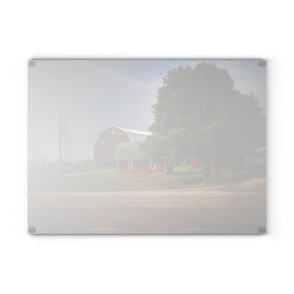 U R There Photography Bradford Road Reds Rustic Farmhouse Tempered-Glass Cutting Board