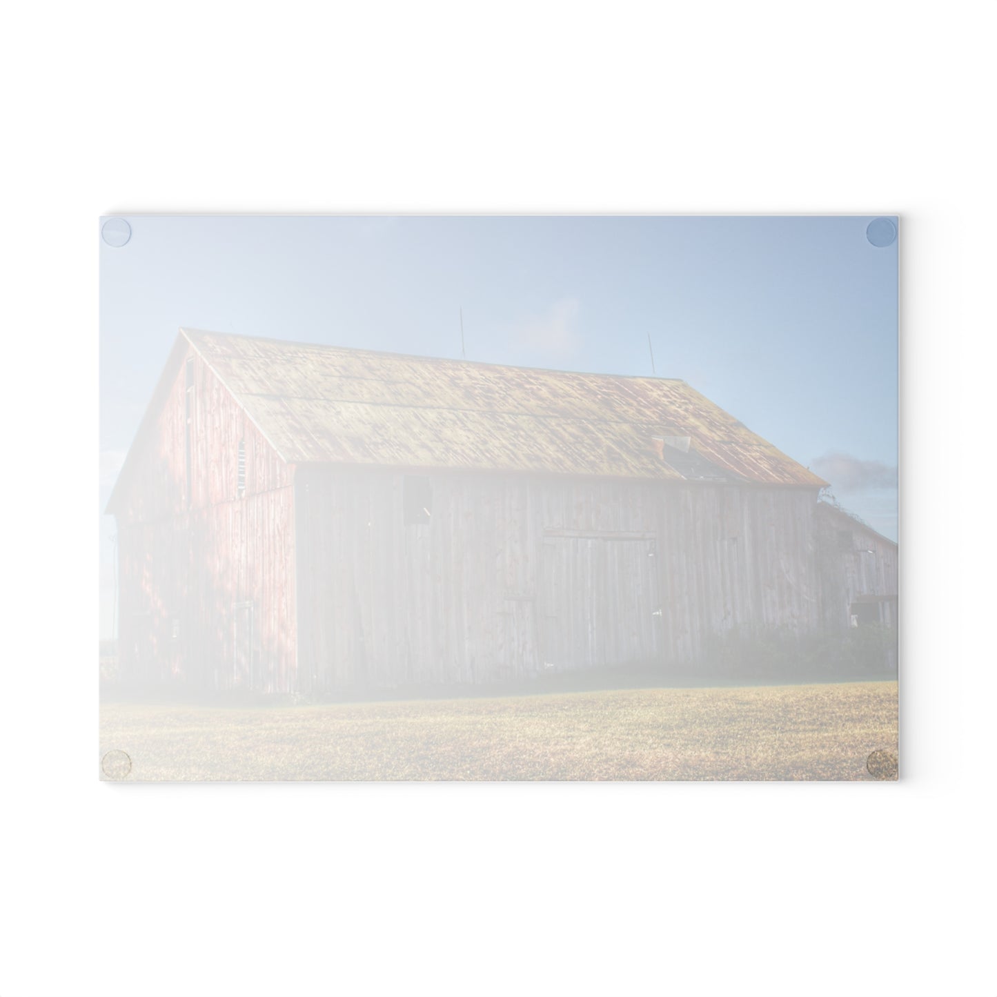 U R There Photography Fargo Road Saltbox Rustic Farmhouse Tempered-Glass Cutting Board