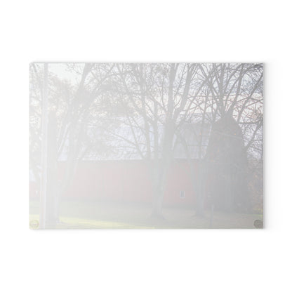 U R There Photography Vienna Road Hidden Red Rustic Farmhouse Tempered-Glass Cutting Board