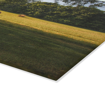 U R There Photography Summer Haybales I Rustic Farmhouse Tempered-Glass Cutting Board