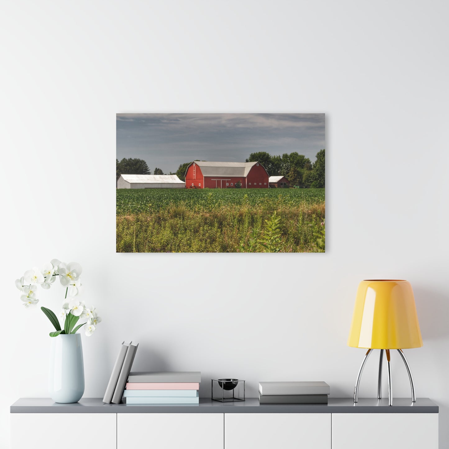 U R There Photography Townline Road Red Rustic Farmhouse Acrylic Wall Print