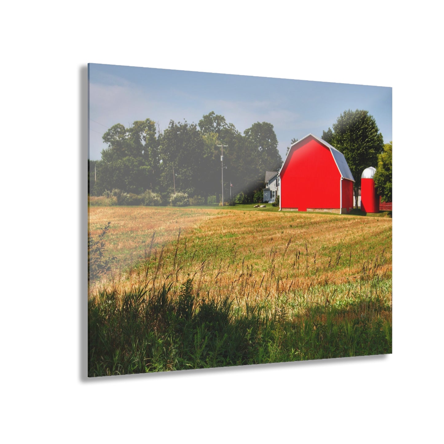 U R There Photography Bristol Road Red and Silo Rustic Farmhouse Acrylic Wall Print