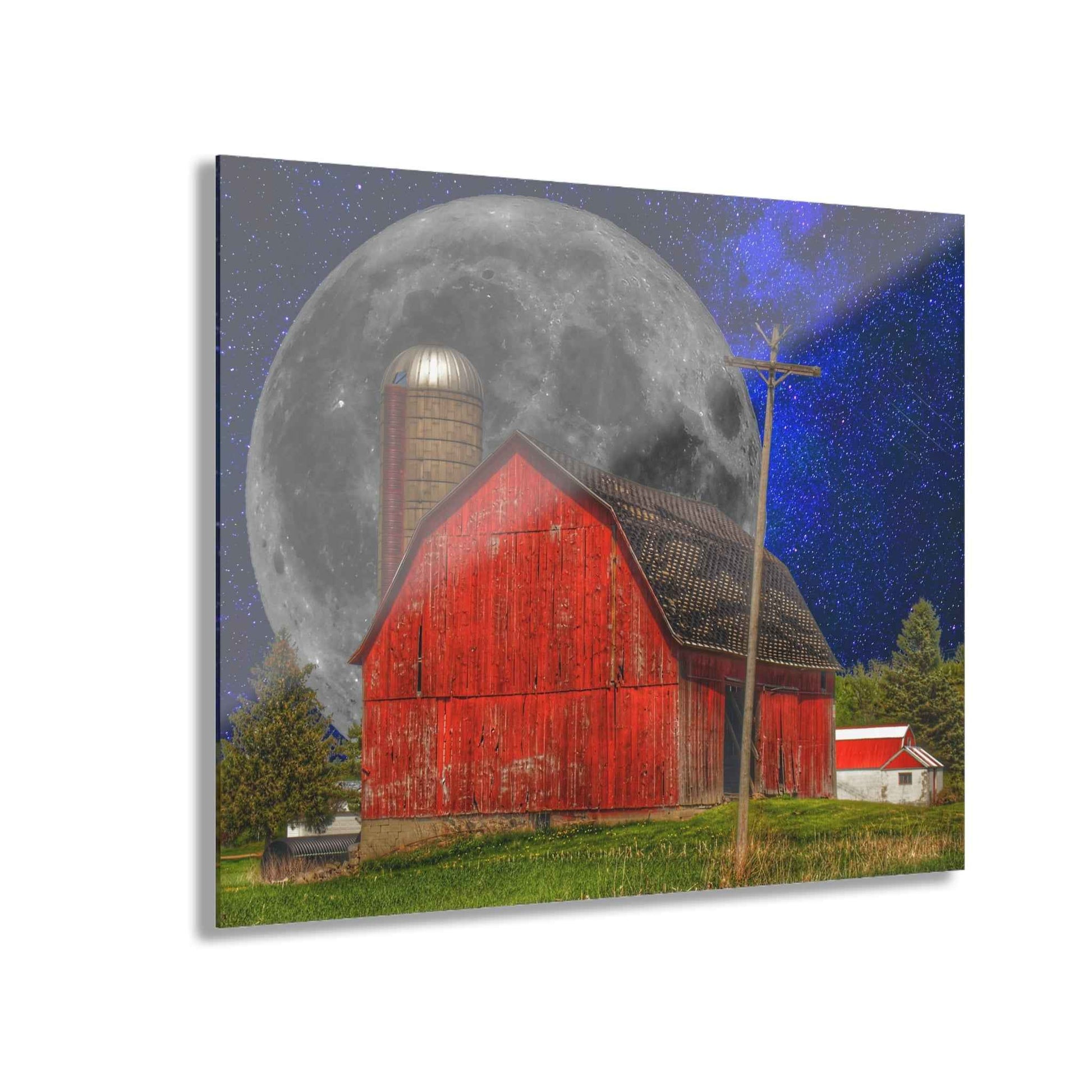 U R There Photography Moon over Hollenbeck Rustic Farmhouse Acrylic Wall Print
