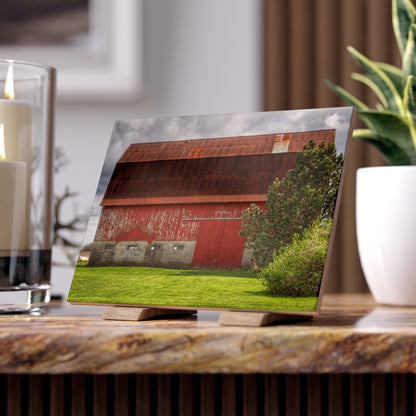 U R There Photography Big Rusted Red Rustic Farmhouse Decorative Ceramic Tile