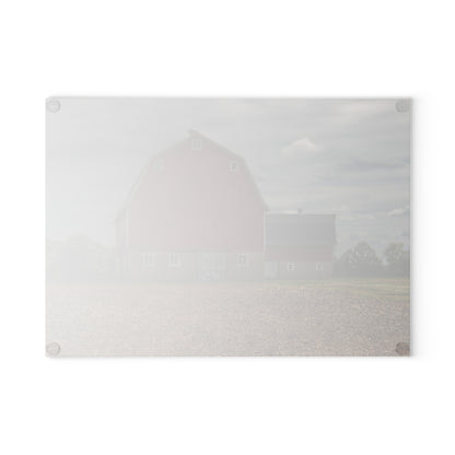 U R There Photography Cade Road Red I Rustic Farmhouse Tempered-Glass Cutting Board