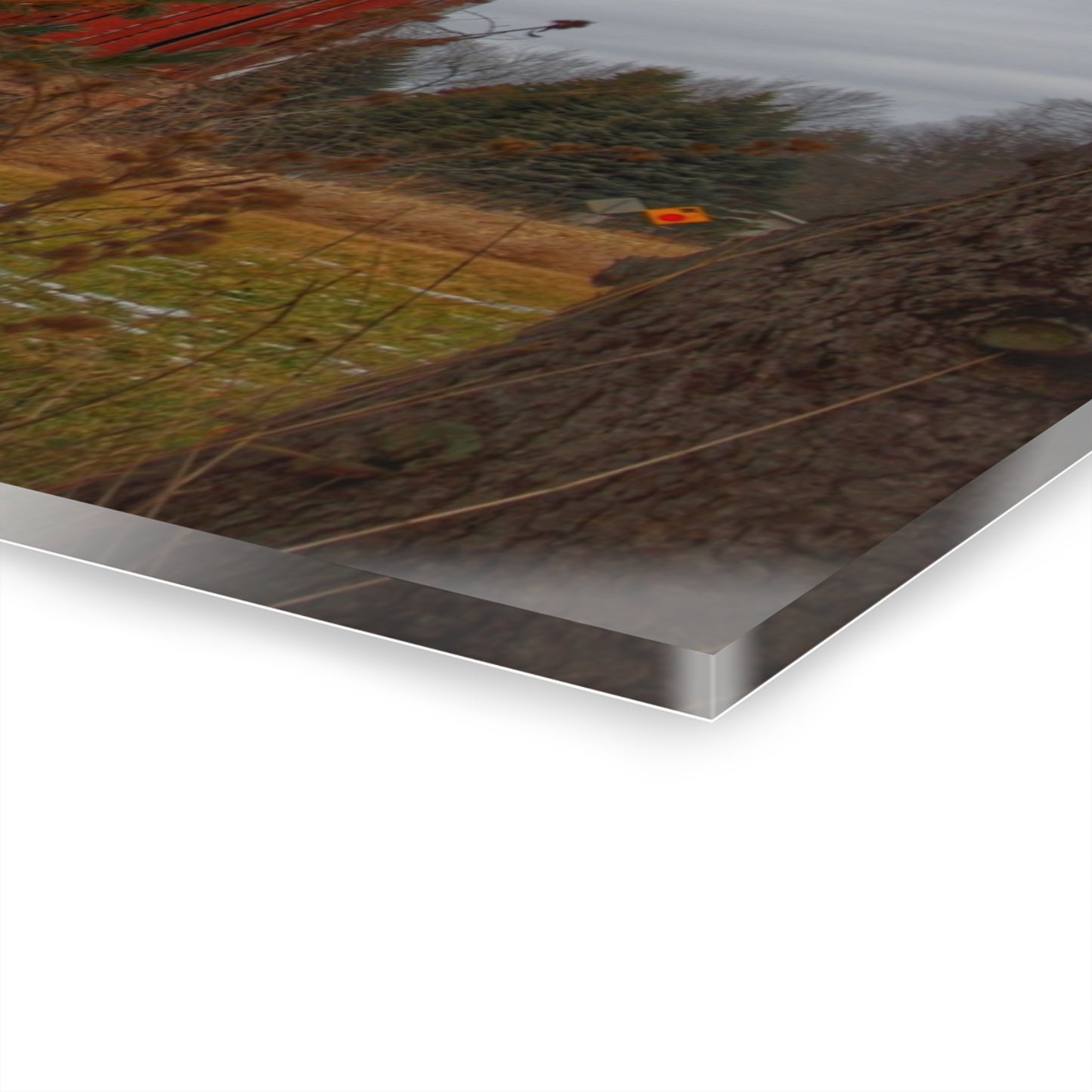 U R There Photography Johnsonmill Road Hidden Red Rustic Farmhouse Acrylic Wall Print