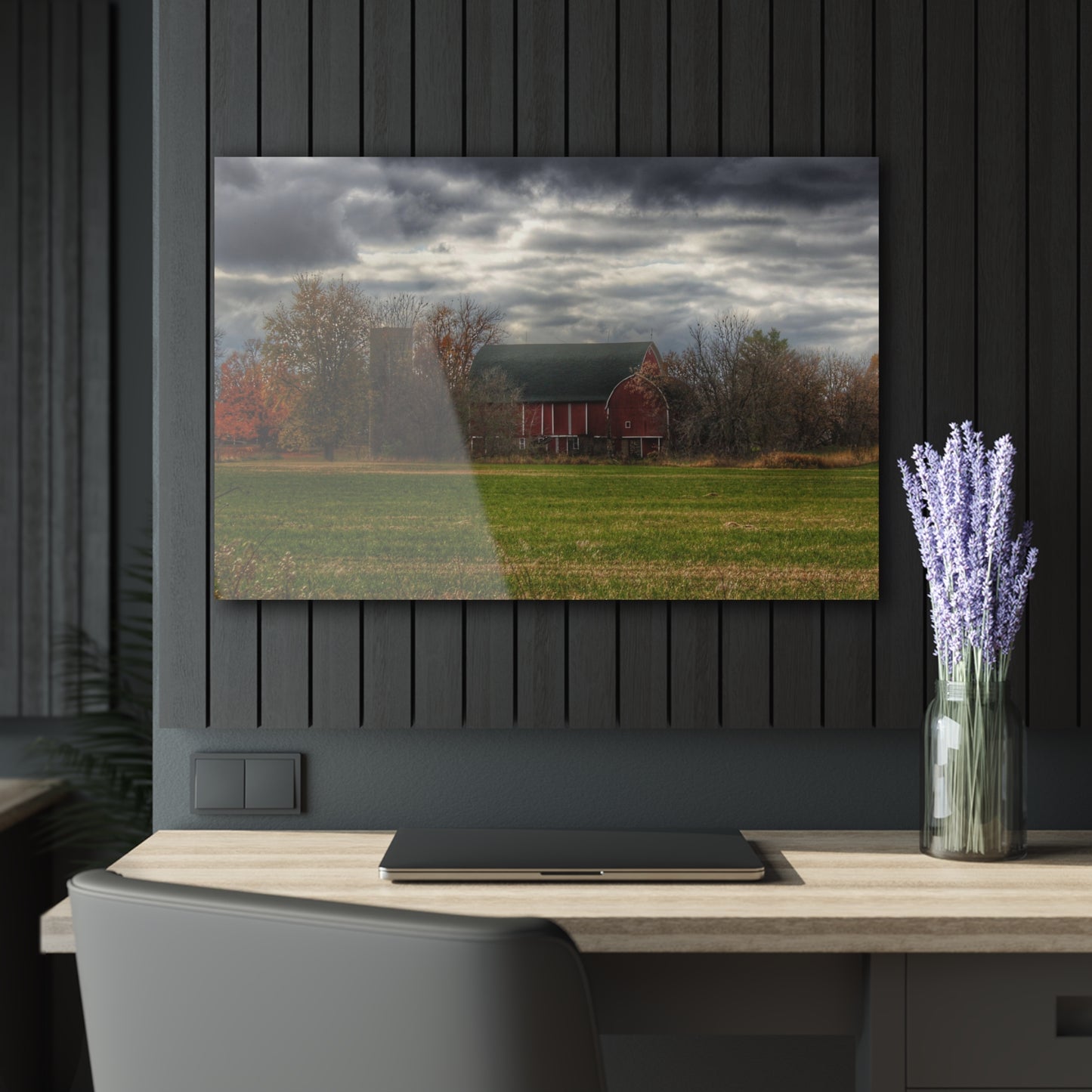 U R There Photography Booth Road Hidden Red I Rustic Farmhouse Acrylic Wall Print