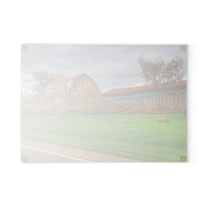 U R There Photography Galbraith Road Red Rustic Farmhouse Tempered-Glass Cutting Board