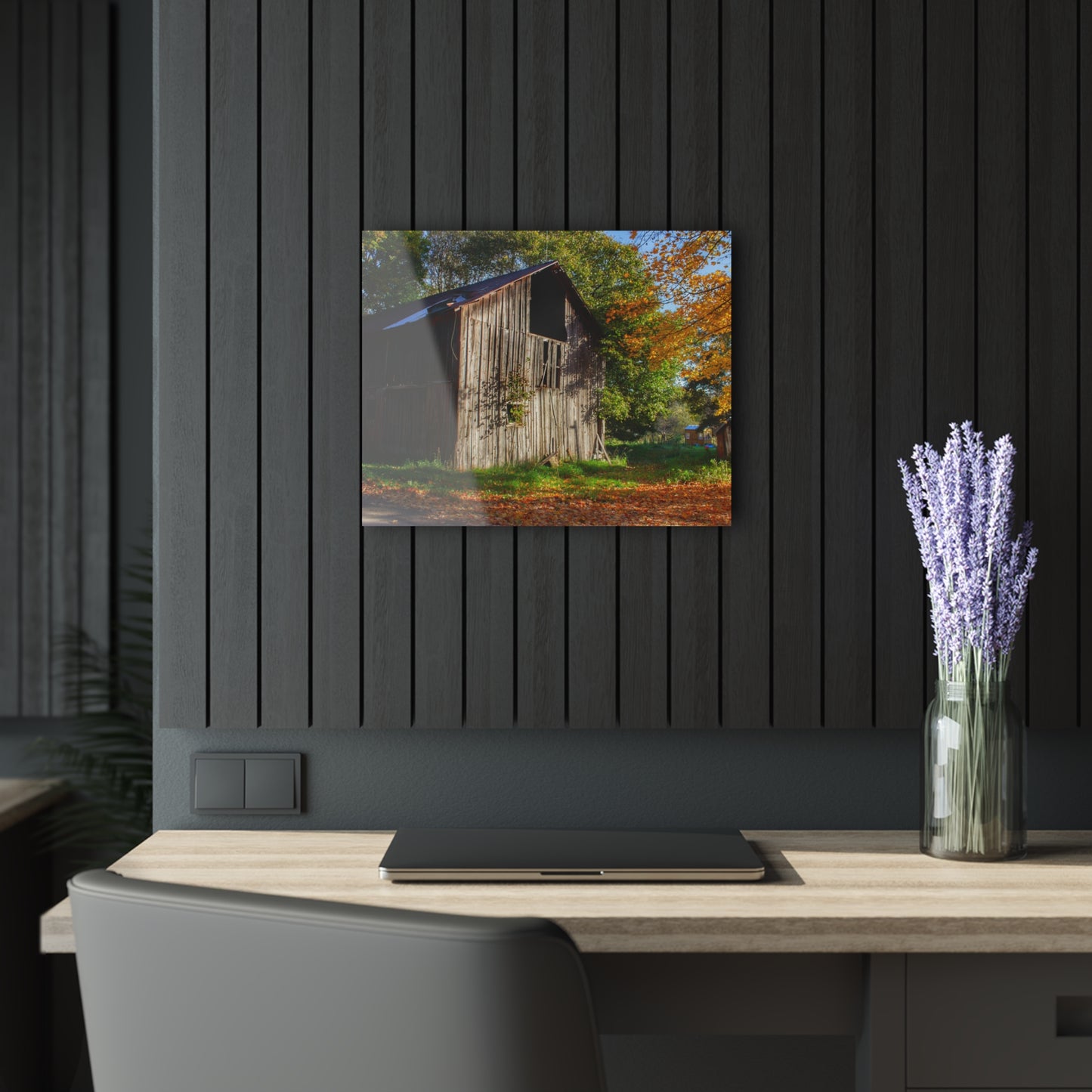 U R There Photography Shoemaker Road Hidden Grey Rustic Farmhouse Acrylic Wall Print