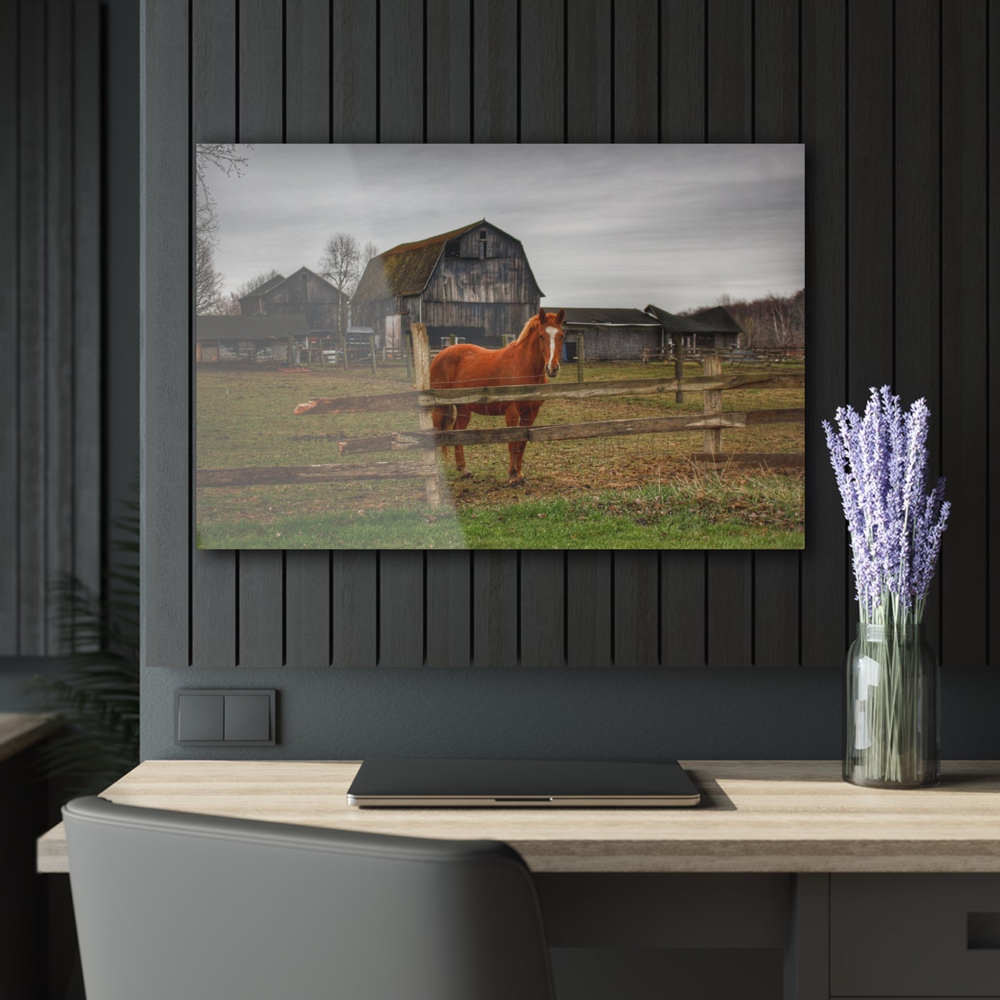 U R There Photography South Summers Road Old Grey and Caramel IV Rustic Farmhouse Acrylic Wall Print