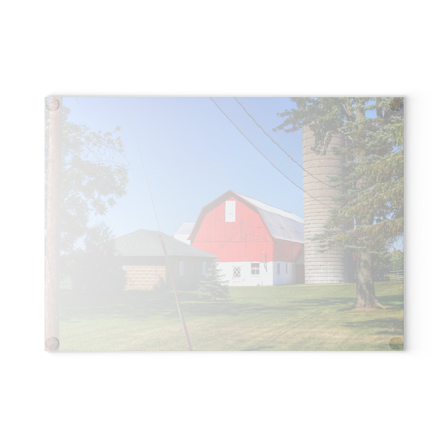 U R There Photography East Lake Road Red Rustic Farmhouse Tempered-Glass Cutting Board