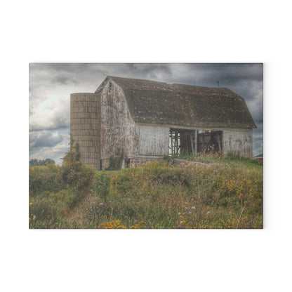 U R There Photography Castle Road White Rustic Farmhouse Tempered-Glass Cutting Board