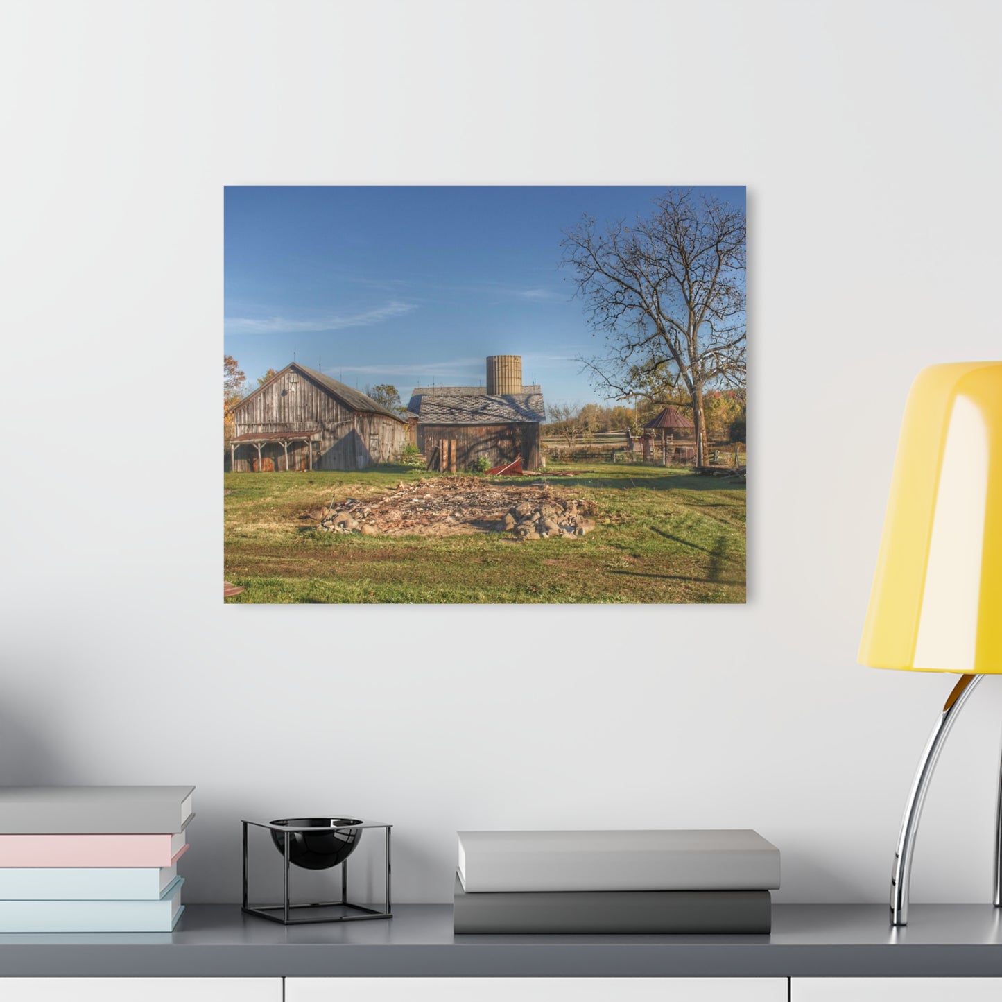 U R There Photography Bowers Road Greys I Rustic Farmhouse Acrylic Wall Print