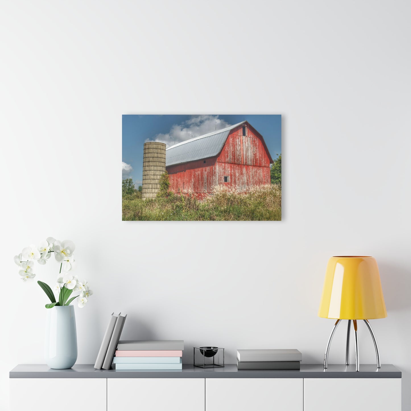 U R There Photography Columbiaville Red in Summer II Rustic Farmhouse Acrylic Wall Print