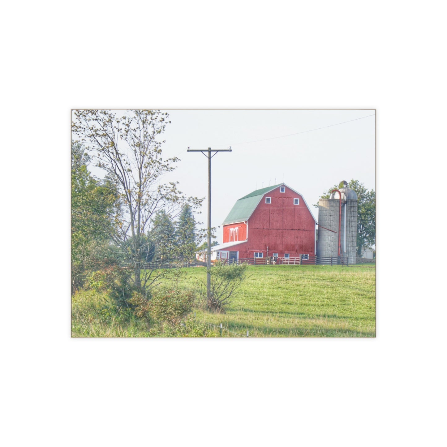 U R There Photography Stewart Road Red I Rustic Farmhouse Decorative Ceramic Tile