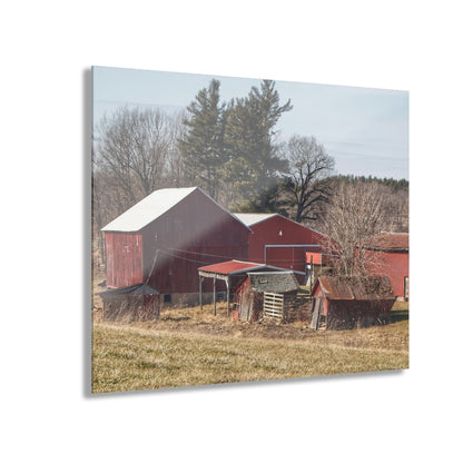 U R There Photography Bronson Lake Reds Rustic Farmhouse Acrylic Wall Print
