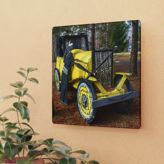 U R There Photography Hickory Place Yard Art II Rustic Farmhouse Acrylic Analog Wall Clock
