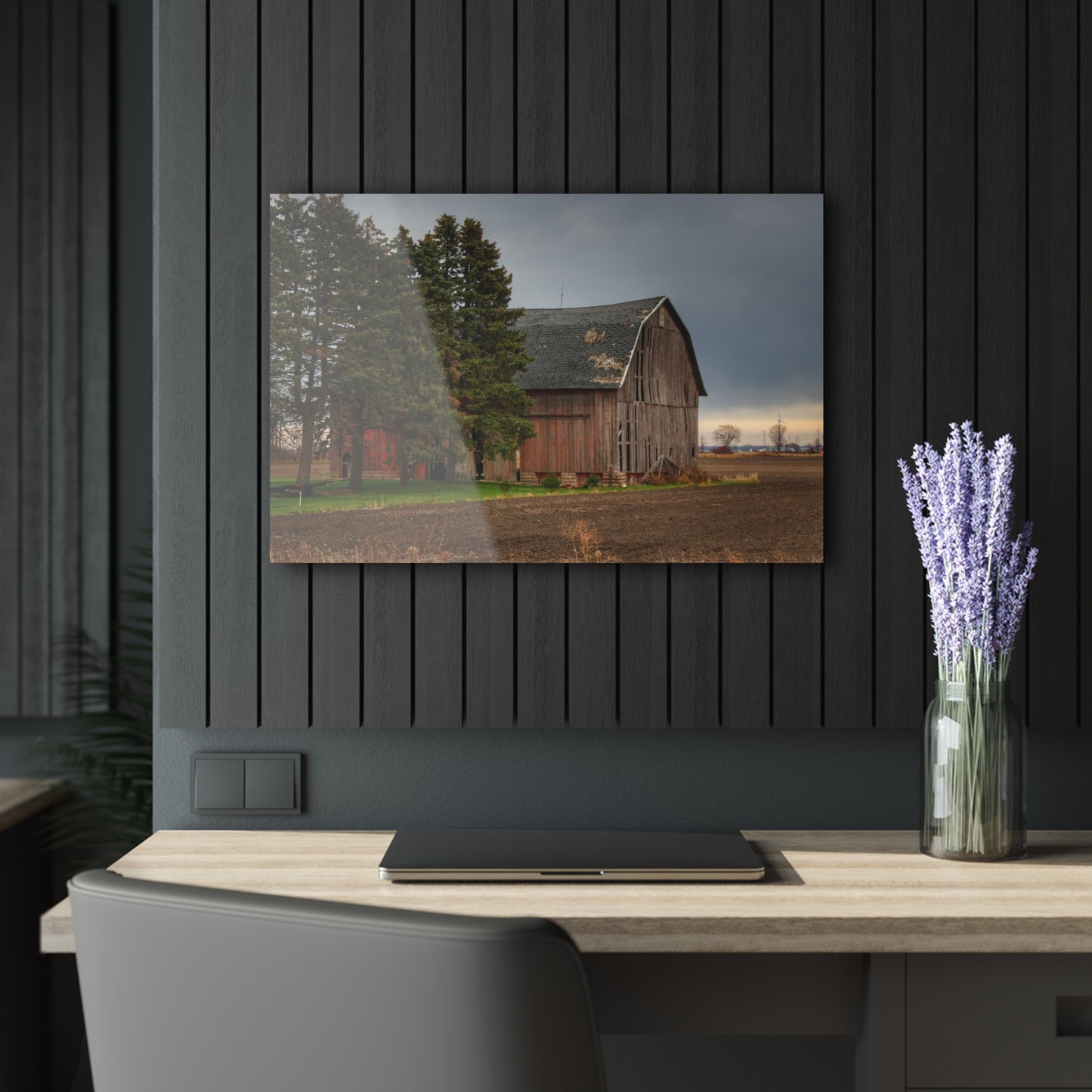U R There Photography Owendale Red Rustic Farmhouse Acrylic Wall Print