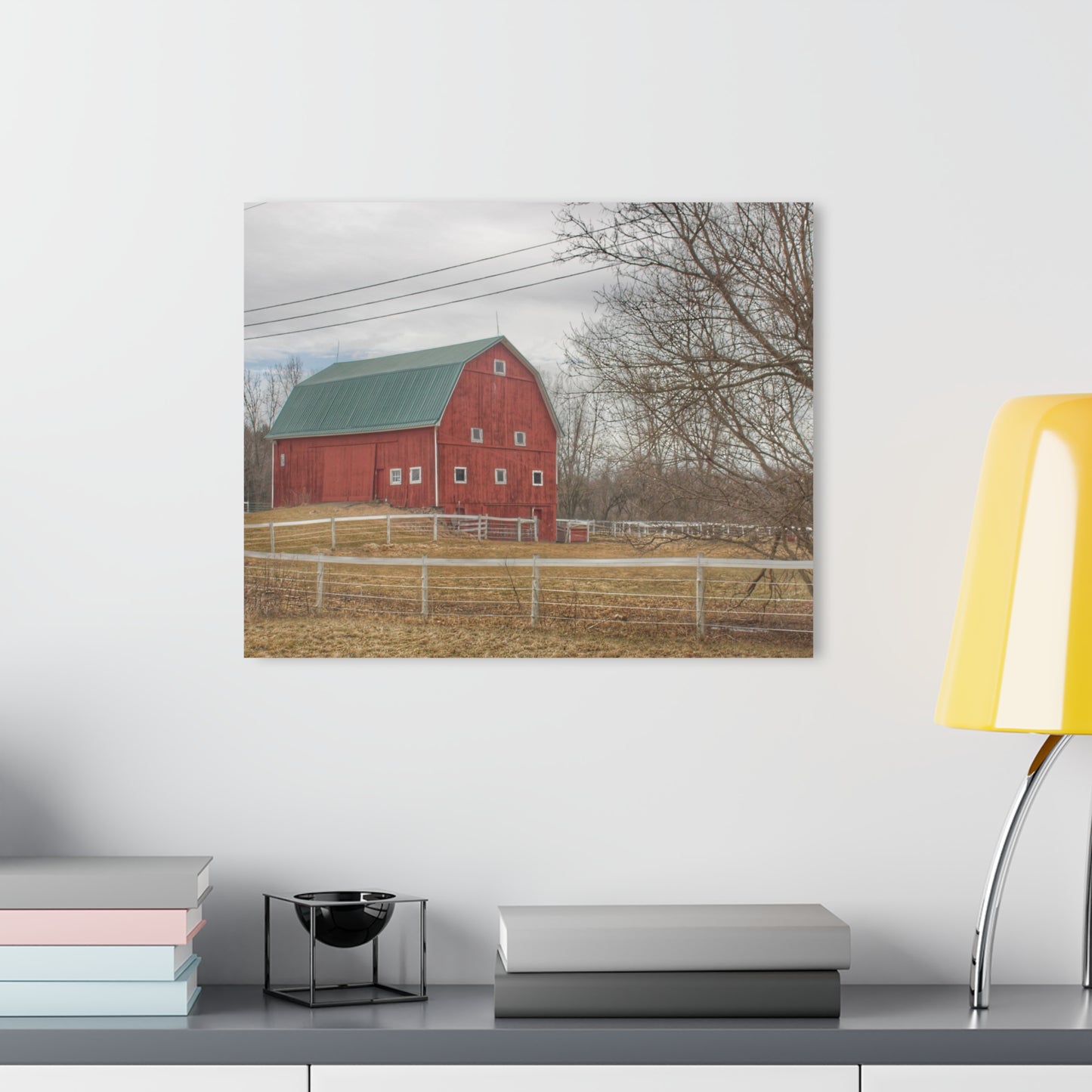 U R There Photography Diehl Road Red Rustic Farmhouse Acrylic Wall Print