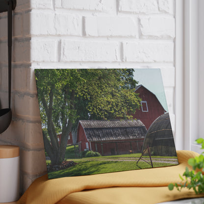 U R There Photography Hidden Reds Rustic Farmhouse Tempered-Glass Cutting Board