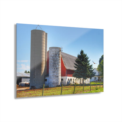 U R There Photography Hunters Creek Red Cow Barn I Rustic Farmhouse Acrylic Wall Print