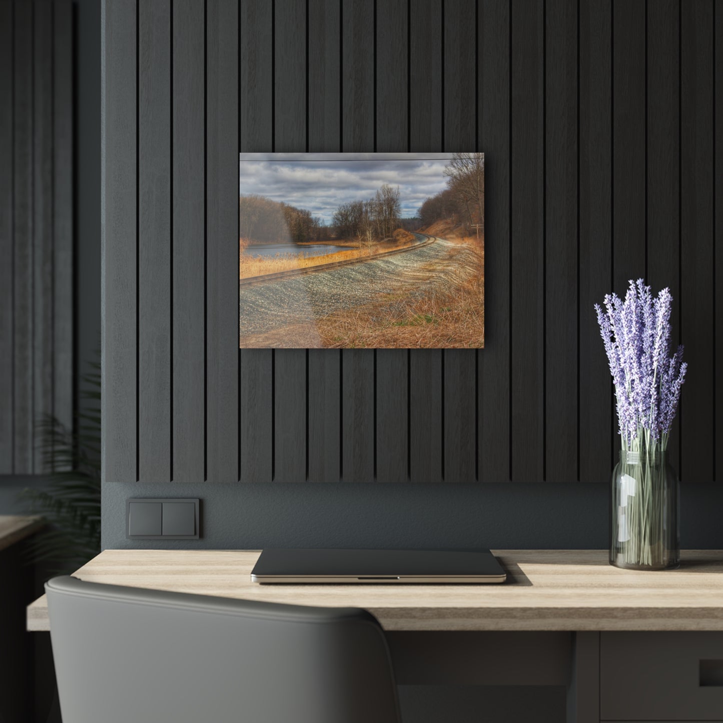 U R There Photography Aside the Tracks in Holly Rustic Farmhouse Acrylic Wall Print
