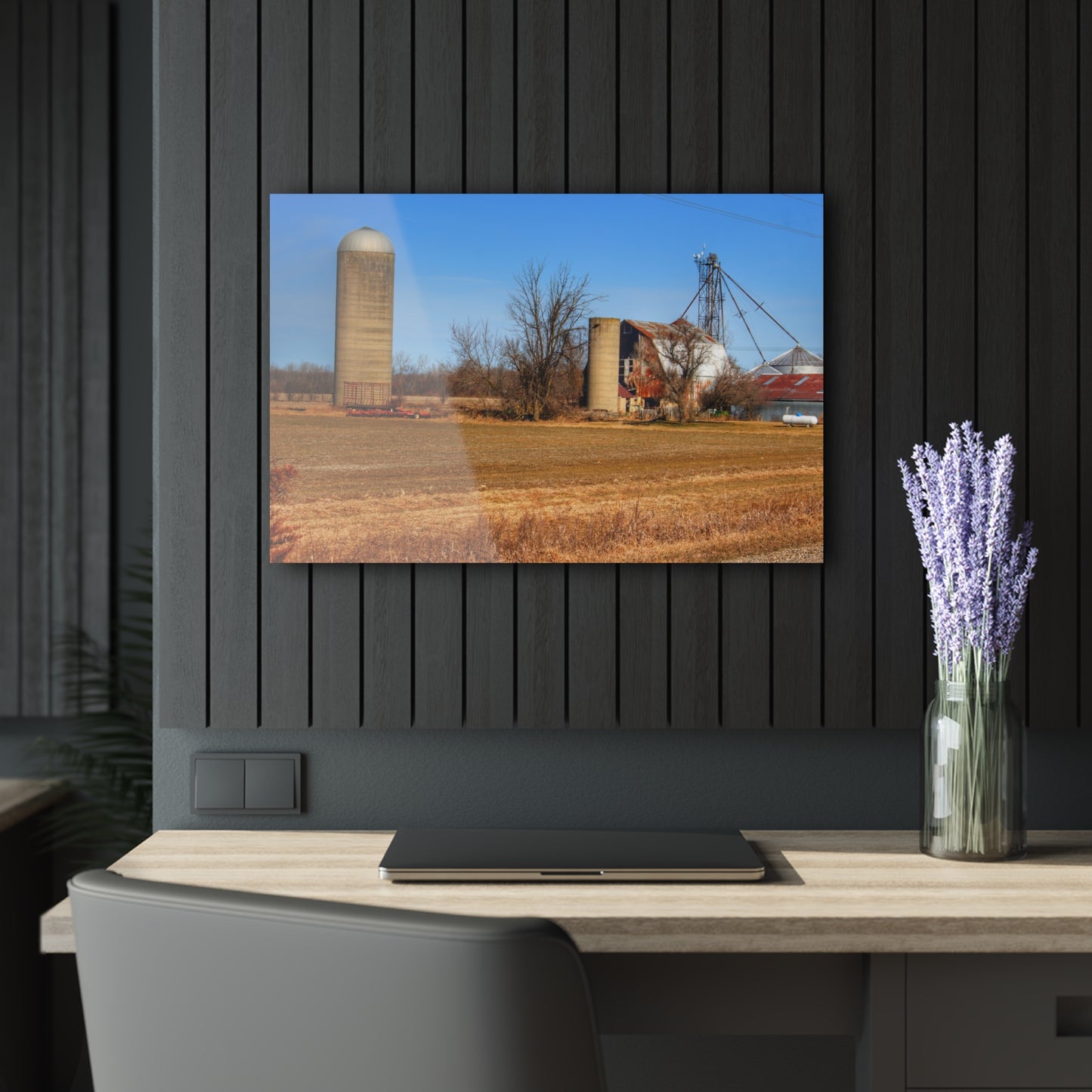 U R There Photography North Cemetery Roads Forgotten Grey Rustic Farmhouse Acrylic Wall Print