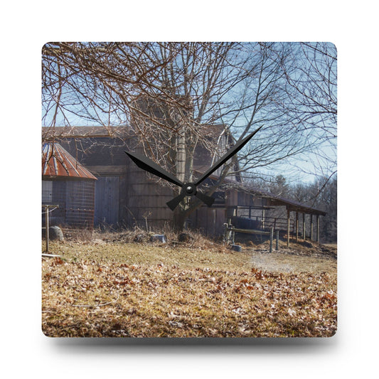 Hagerman Hidden Rustic Farmhouse Acrylic Analog Wall Clock 10.75'' × 10.75'' (Square)