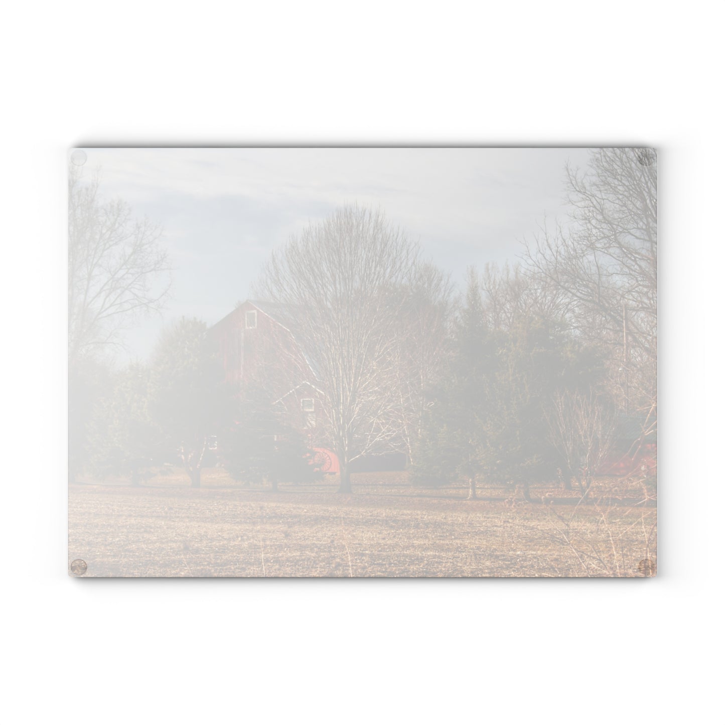 U R There Photography Irish Road Hidden Red Rustic Farmhouse Tempered-Glass Cutting Board