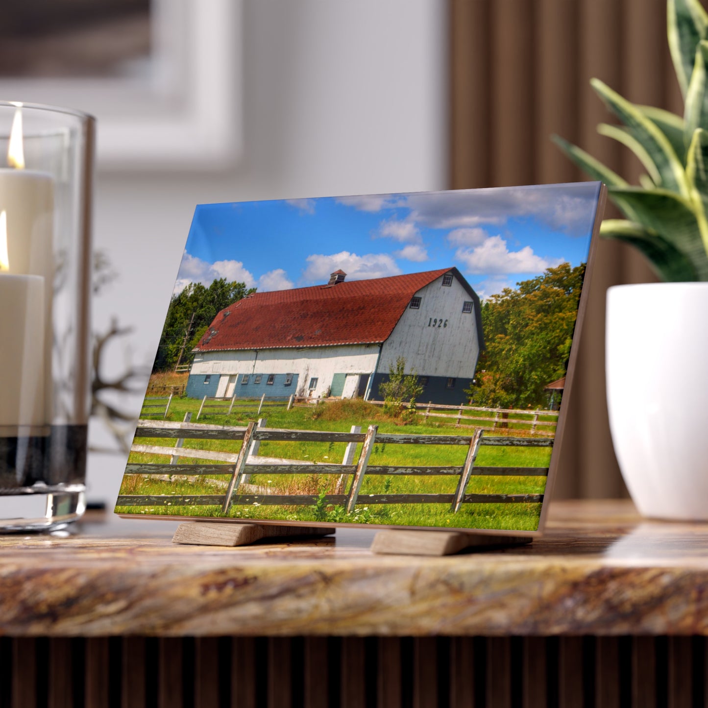 U R There Photography Beyond the Fence on Clark Road Rustic Farmhouse Decorative Ceramic Tile