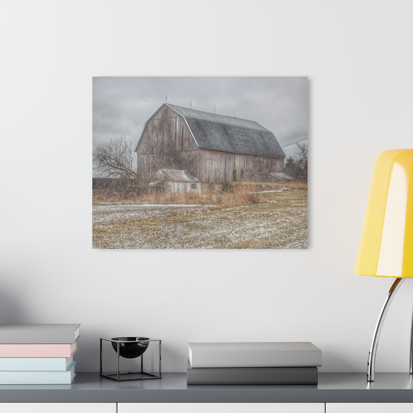 U R There Photography Mayville Road Grey Rustic Farmhouse Acrylic Wall Print