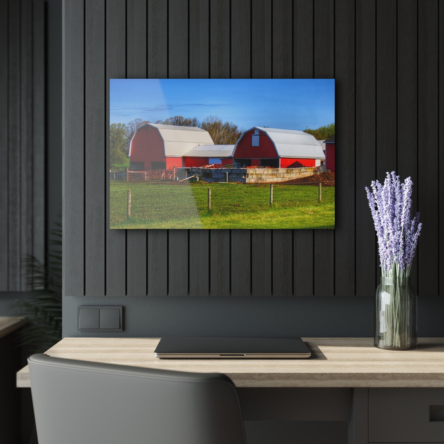 U R There Photography M-15 Reds Rustic Farmhouse Acrylic Wall Print