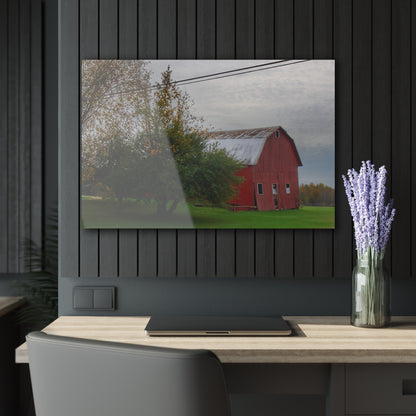 U R There Photography Perry Road Tilted Red Rustic Farmhouse Acrylic Wall Print